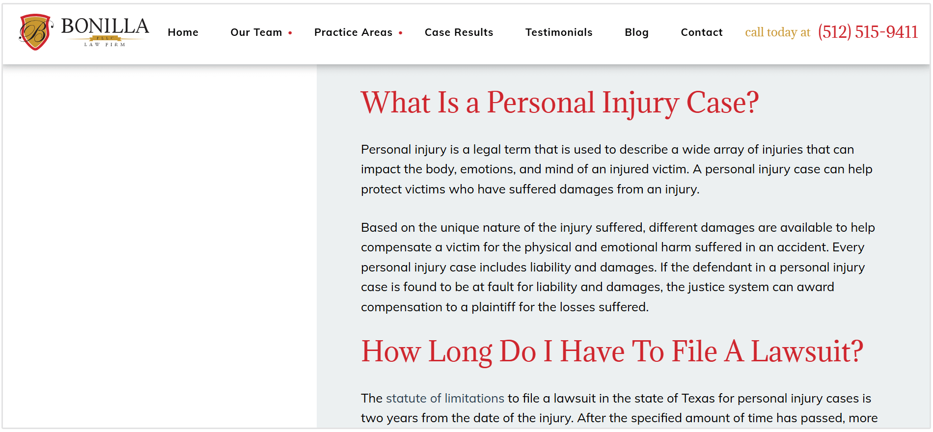 Bonilla law firm faq section